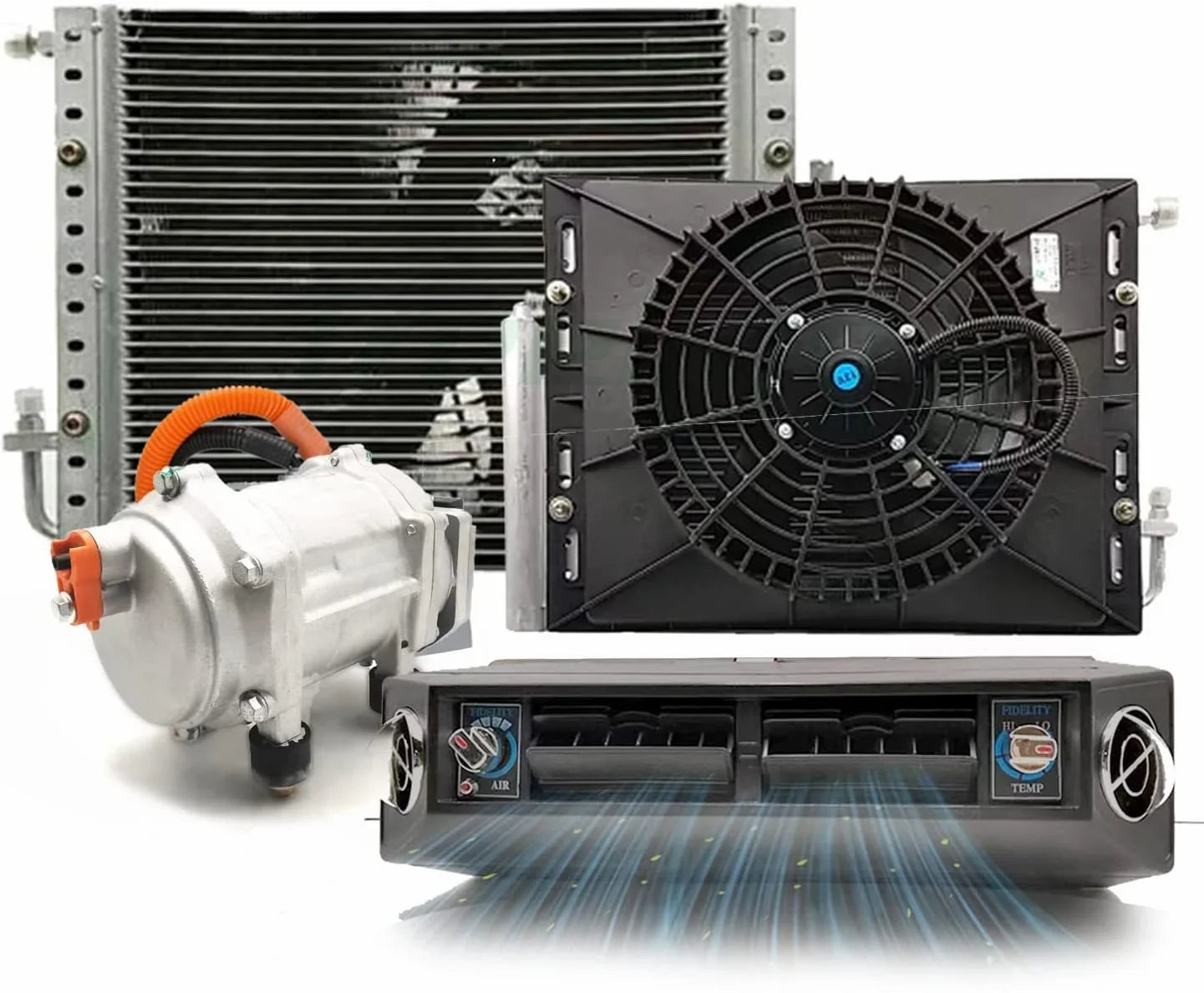 Aspligo Car Electric Air Conditioner 12v 24v Heat and Cool Universal Truck Bus Camper Van Compressor Underdash Air Conditioning