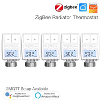 MOES Tuya ZigBee3.0 Radiator Actuator Valve Smart Thermostat Temperature Controller Internal Sensor TRV Voice Control with Alexa