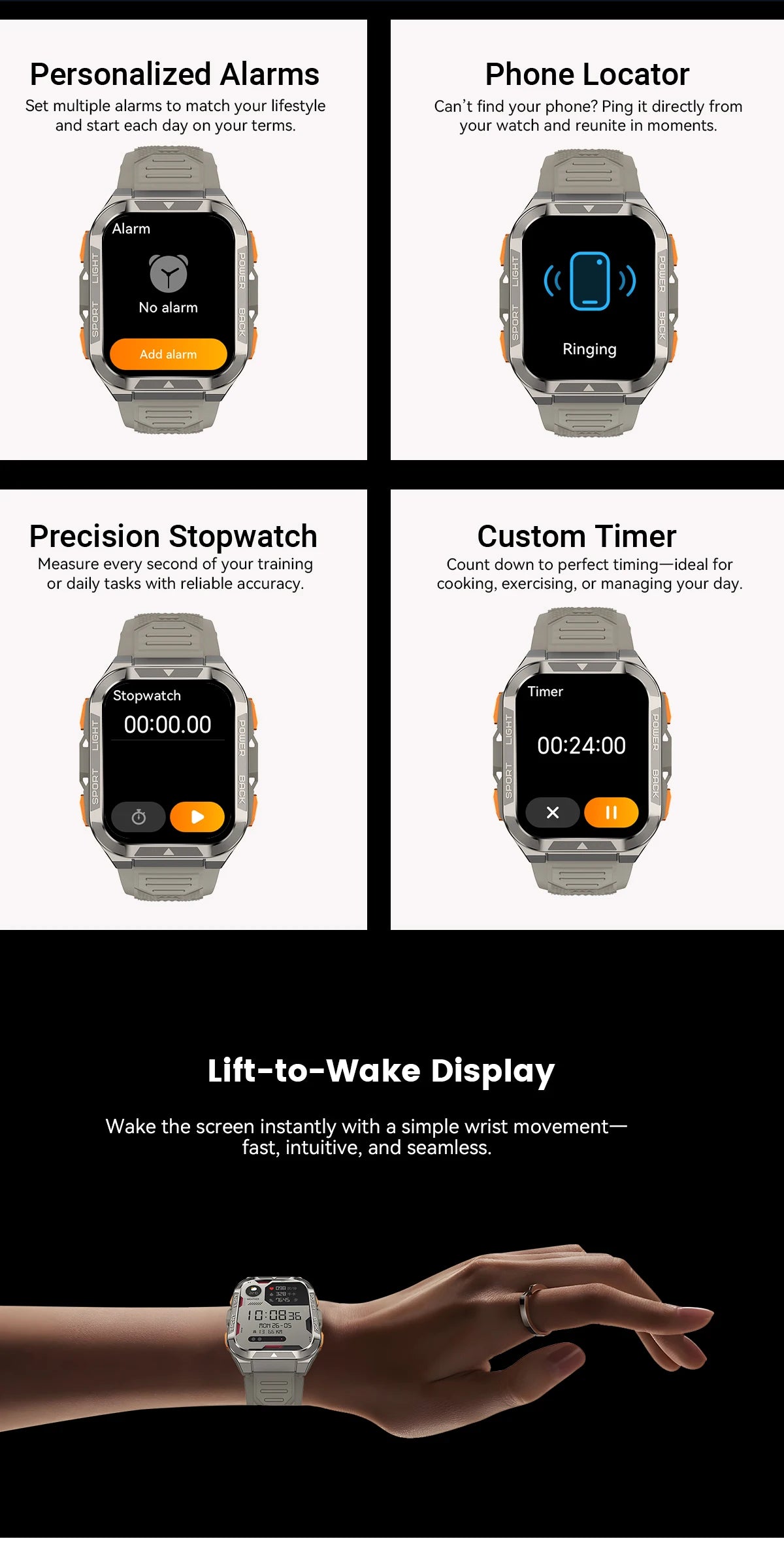 [World premiere]Blackview W80 PRO Outdoor Rugged Smart Watch, GPS Position Smartwatch, 1.91‘’ Display, 900mAh with Flashlight