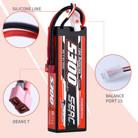 SUNPADOW Lipo Battery 5300mAh 2S 3S 4S 7.4V 11.1V 14.8V EC5 Plug 100C for RC Car Plane DJI Truck Tank Buggy Racing Boat Models