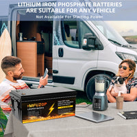 MFUZOP 1280Wh 2560Wh 3840Wh  12V LiFePO4 Rechargeable Battery Intelligent BMS100Ah 200Ah 300Ah System for RV Camping No VAT