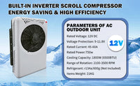 Treeligo 2025 12V Car Parking Air Conditioner 10500btu electrical Split Air AC Unit For RV Truck Tractors Van Motorhome Camper