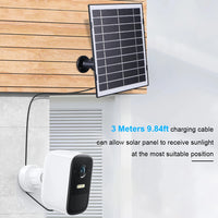 30W Solar Panel for Security Camera Micro USB/USB-C/DC5521 360°Adjustable Mount IP65 Waterproof for EufyCam/Wyze Cam