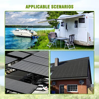 WERCHTAY 100W 12V 12BB Monocrystalline Solar Panel IP67 Waterwoof High-Efficiency & Easy to Install for RV Boat Roof Charging