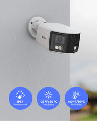 ANNKE 4K Camera Security Panoramic Human Detect Security Camera Two Way Audio 180° Wide View Angle Dual Lens Poe IP Camera