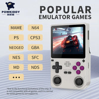 POWKIDDY V20 Retro Video Handheld Game Console 3.5-Inch IPS HD Screen Dual Card slot 5000mAh Lithium Battery Retro Game Stickers