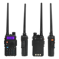 Baofeng 5RX Radio 5W VHF 1.25M UHF Walkie Talkies One Key Frequency Match 128 Channels DTMF Encoder 1800mAh Battery 5RM 5RH Pro