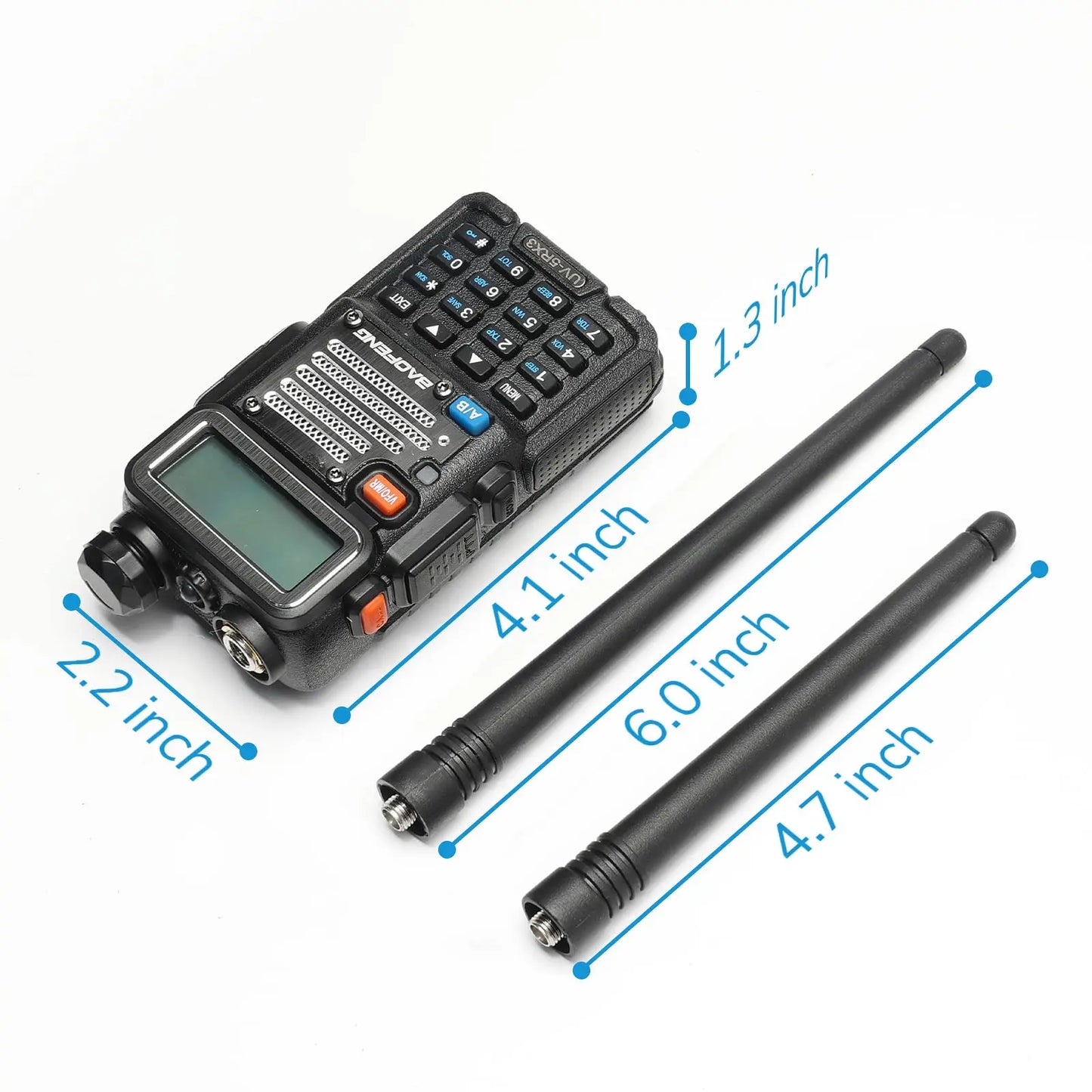 Baofeng X Radioddity UV-5RX3 Tri-band VHF, 1.25M, UHF Amateur Handheld Ham Two Way Radio Walkie Talkie With Earpiece And