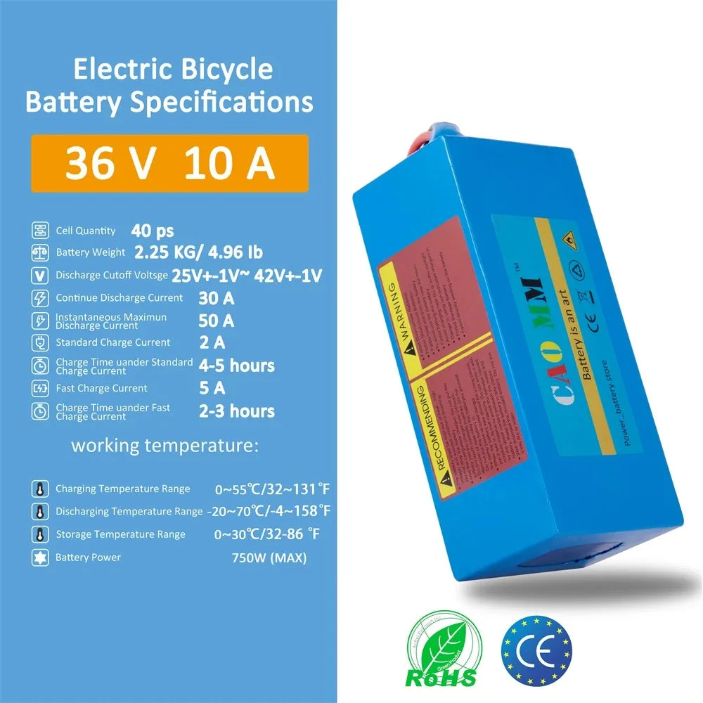 36V48V52VEbike Battery Pack with Charger Lithium Battery 10/20/30AH for Bicycle Scooter Motorcycle