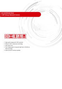 Hikvision 5MP Fisheye IP Camera DS-2CD2955G0-ISU 180° Fisheye View Built-In Mic SD Card Slot Audio and Alarm Video Surveillance