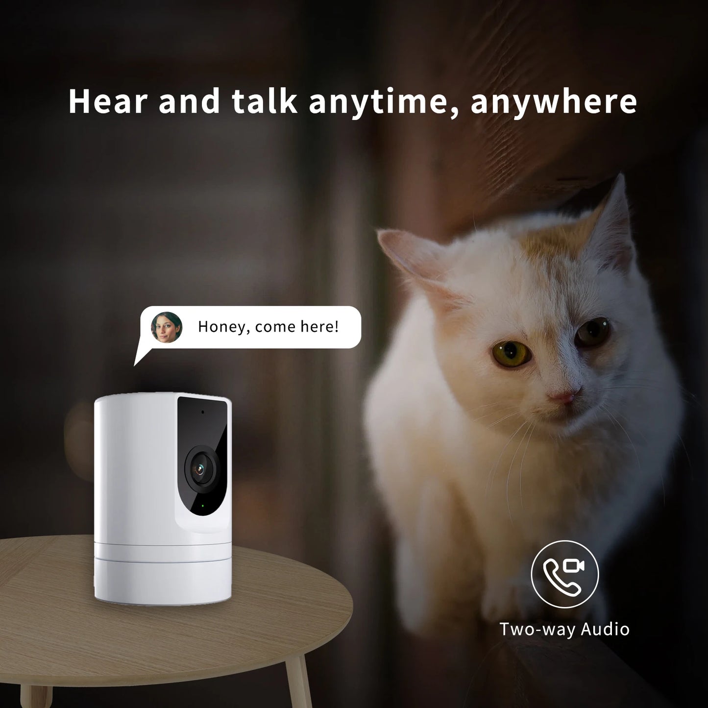 4PC Ease Life APP, Security Camera Indoor, 1080P Pet Camera, Pet Camera with Phone App, Foldable Baby Camera for Home Security,