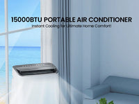 Movyxor 15000 BTU Portable Air Conditioner,Portable AC with Dehumidifier & Fan, 2 Fan Speeds, 24H Timer, Remote Control