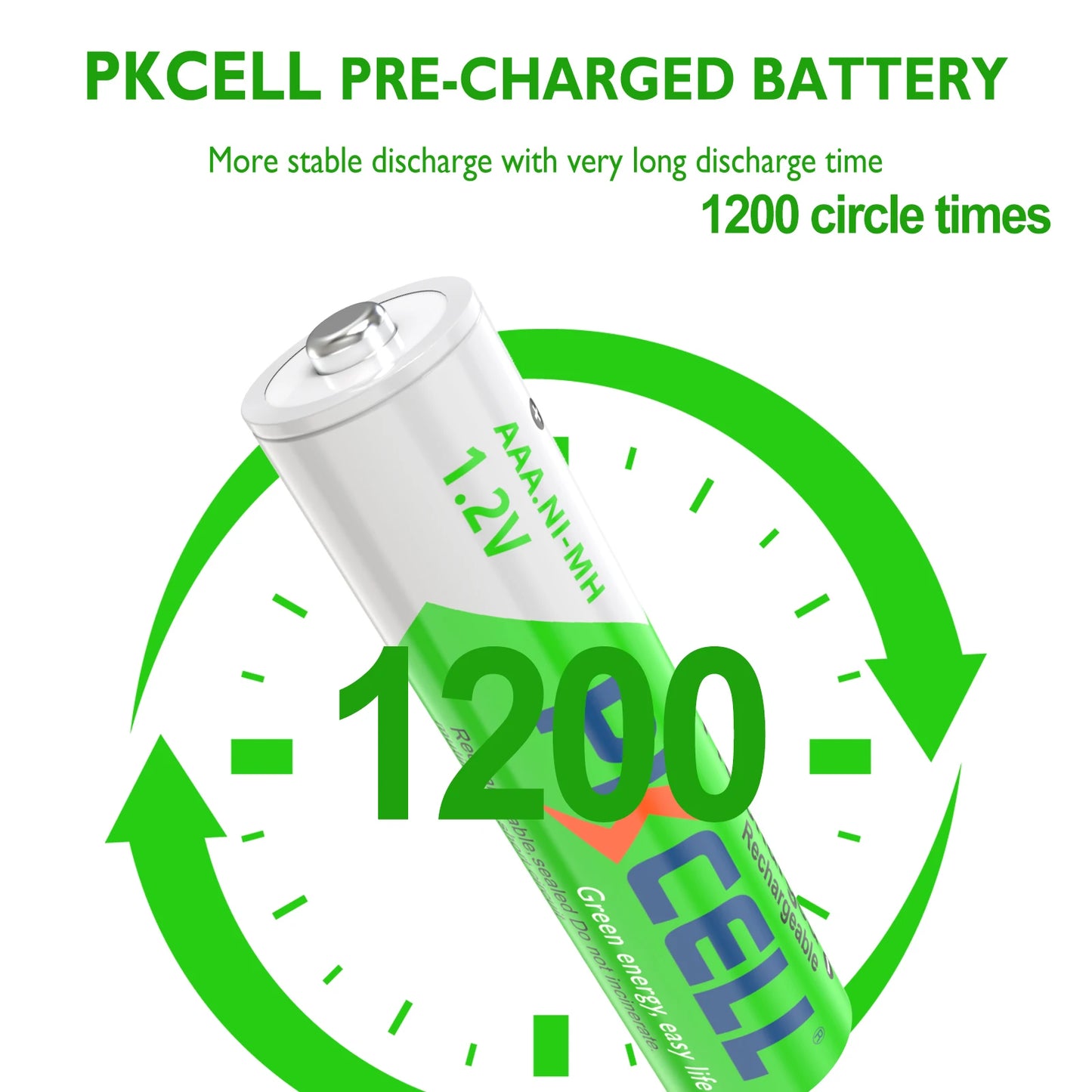 12PC PKCELL AAA 850mAh battery 1.2v Precharge NI-MH Batteries AAA Rechargeable Battery with 3PC nimh AAA Battery box holder
