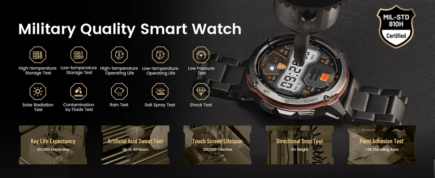 2025 Original KOSPET TANK T3 Ultra GPS Smart Watch For Men Smartwatch Waterproof 5ATM IP69K 470mAh AMOLED Bluetooth Call Watches