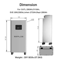 US Stock 3.0 Seplos 51.2V 280AH 310AH 320AH Lifepo4 Battery Kits CAN RS485 BMS 2A Active Balancer DIY Case Home Solar