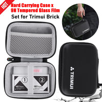 Hard Carrying Case Anti-scratch Tempered Glass Screen Protector Game Consoles Protection Set For Trimui Brick Gaming Accessories