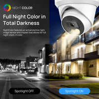 Hikvision Compatible 6/8MP Full Color Two-way Audio Turret IP Camera Vehicle Human Detection IP66 Outdoor Security Surveillance