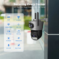 15MP 8K Wifi Camera Outdoor Three Lens Three Screens HD Wifi Security Camera Ai Human Detection PTZ 4K Home Surveillance Camera