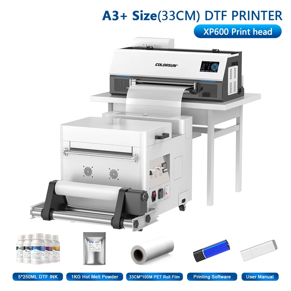 Colorsun DTF Printer Impressora A4/A3 Direct to Film T-Shirt Printing Machine Digital Inkjet DTF Printers For T-Shirt Hoodies