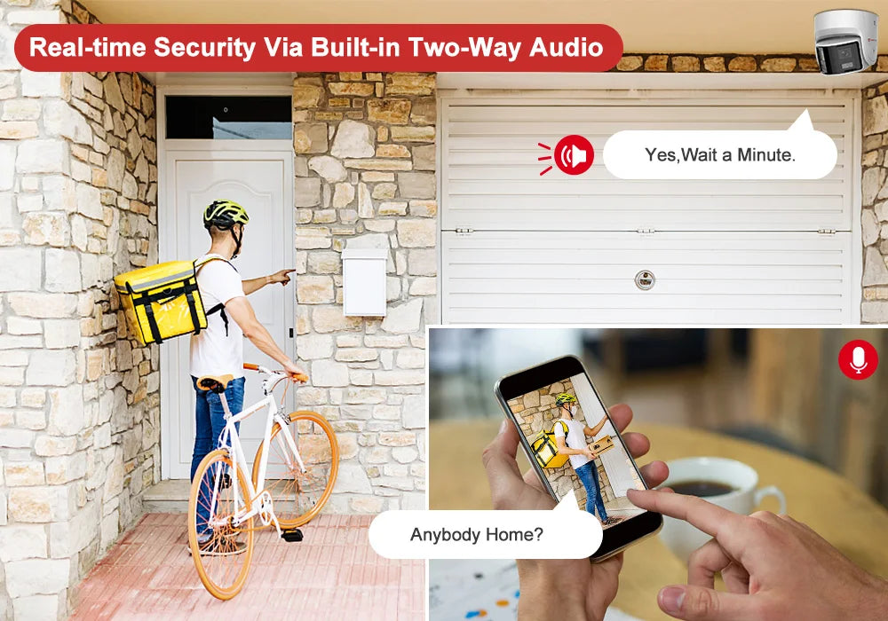 Anpviz 8MP Dual Lens POE Camera Ultra Wide Angel 180° Panoramic Security Camera AI Human Vehicle Detection Audio Warning Alarm