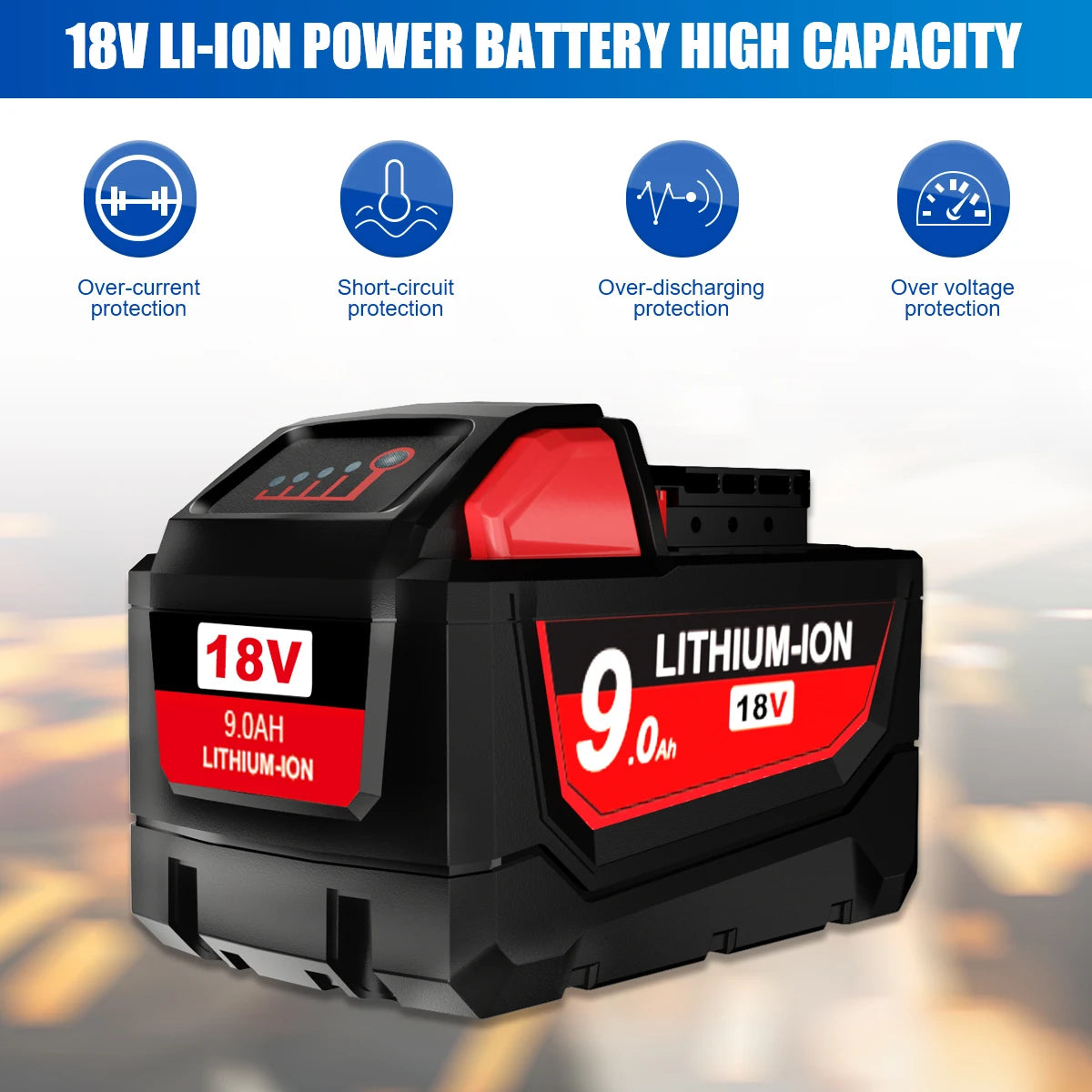 For Milwaukee 18V  M18 lithium 6.0Ah/9.0Ah XC Lithium Battery 48-11-1860 48-11-1850 48-11-1840 48-11-1820 Charger rechargeable P