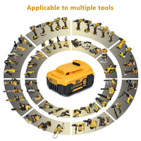 For Dewalt Cordless Tools 6.0Ah 20V Lithium-Ion Replacement Batteries - Compatible with DCB200, DCB205, DCB206 & More