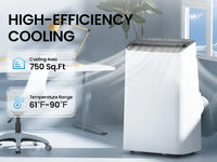 Movyxor 15000 BTU Portable Air Conditioner,Portable AC with Dehumidifier & Fan, 2 Fan Speeds, 24H Timer, Remote Control