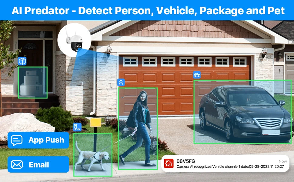 ZOSI 3MP/4MP PTZ Wifi IP Camera H.265 Wireless Surveillance Security CCTV Camera P2P Audio Outdoor AI Human Detection HD Cameras