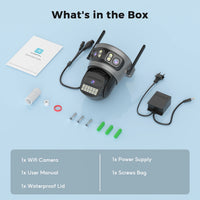 15MP 8K Wifi Camera Outdoor Three Lens Three Screens HD Wifi Security Camera Ai Human Detection PTZ 4K Home Surveillance Camera