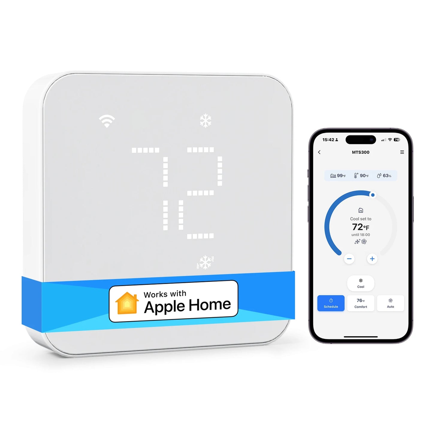 Meross 2025 NEW Matter Smart US 24V Wi-Fi Thermostat Compatible Heating and Cooling Systems Shipping from US