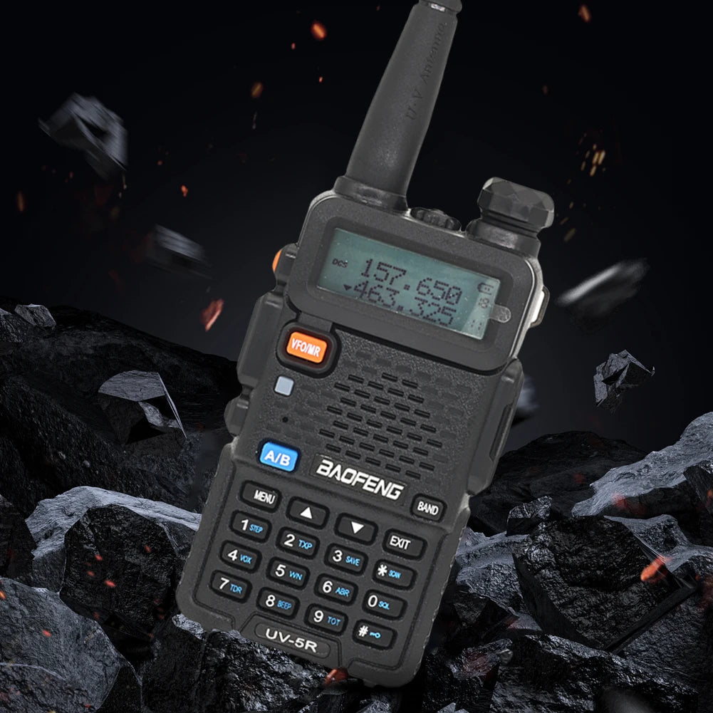 UV-5R Walkie Talkie 5W Dual Band Two Way Radio Commutator VHF/UHF 136-174MHz &400-520MHz Handheld Station Receiver Ham Radio Set