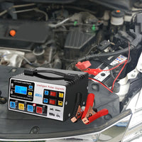 400A Heavy Duty Smart Battery Charger LCD Display Car Battery Charger 12/24V Intelligent Pulse Repair Charger High Power