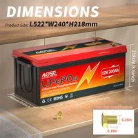 12V 100Ah 140Ah 168Ah 200Ah 300Ah LiFePO4 Battery 12.8V Lithium Iron Phosphate Battery Built-in BMS Deep Cycle for Solar Boat