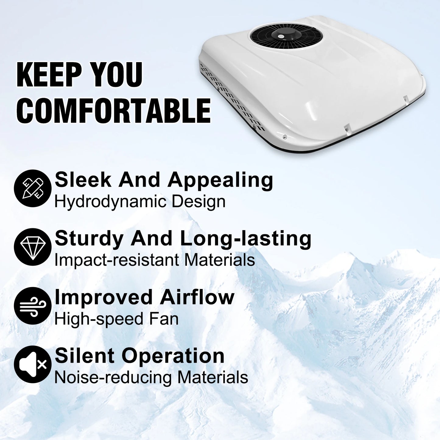 Treeligo 12V/24V Cooling RV Rooftop Air Conditioner 13500BTU Electric Parking Air AC Unit for Motorhome Truck Camper Van Caravan