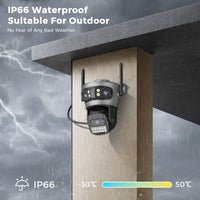 15MP 8K Wifi Camera Outdoor Three Lens Three Screens HD Wifi Security Camera Ai Human Detection PTZ 4K Home Surveillance Camera