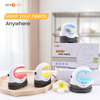HTVRONT 2nd Gen Portable MINI Heat Press Machine DIY Auto Easy Heating Transfer Iron On HTV for Clothes Bags Shoes Hat T-shirts