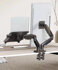 Northbayou F160-FP 10"-17" laptop mount 360 rotate 10"-27" air press full motion gas spring  10"-27" two monitor  clamp desk