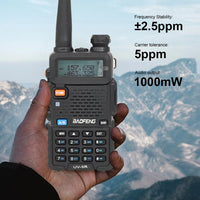 UV-5R Walkie Talkie 5W Dual Band Two Way Radio Commutator VHF/UHF 136-174MHz &400-520MHz Handheld Station Receiver Ham Radio Set