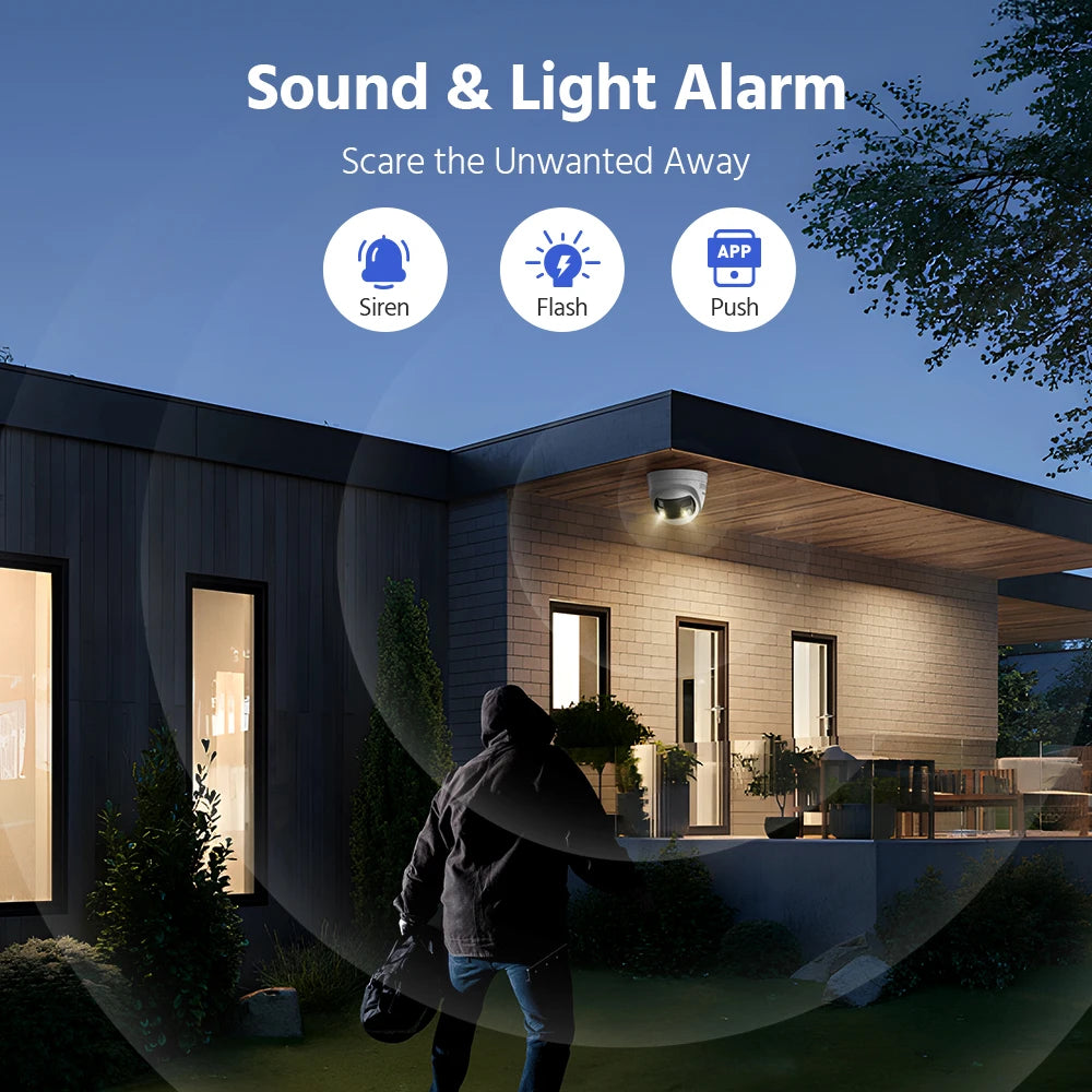 ANNKE 8MP Camera Security Dual Lens Human Detect Two Way Audio 180° Wide View Angle Panoramic Dual Lens Poe IP Camera