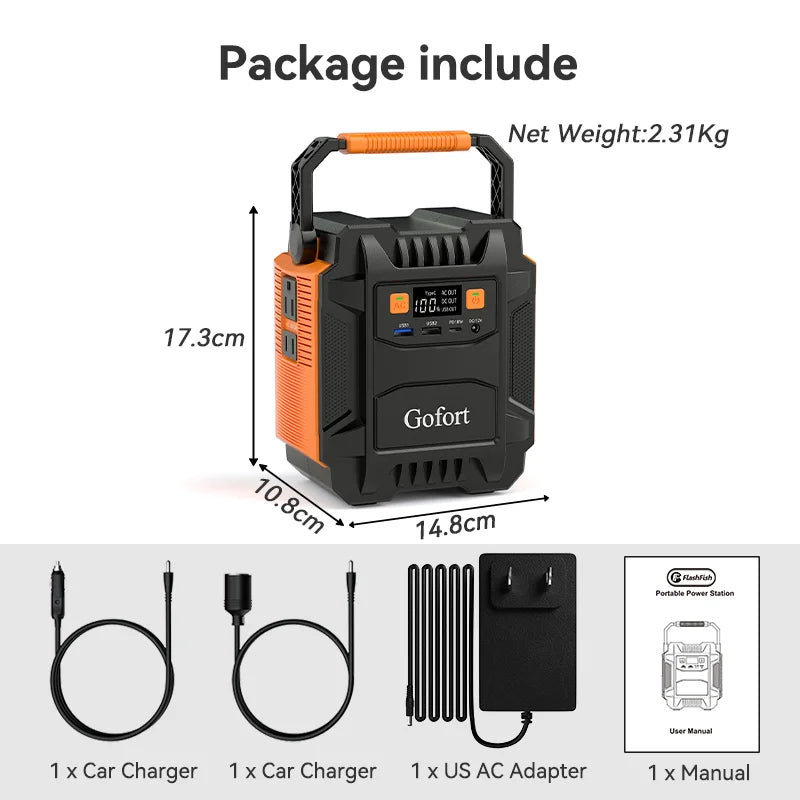 FF Flashfish 200W Portable Power Station 151Wh Solar Generator 230V AC DC Batteries Supply Outdoor Battery for Solar Panel Drone