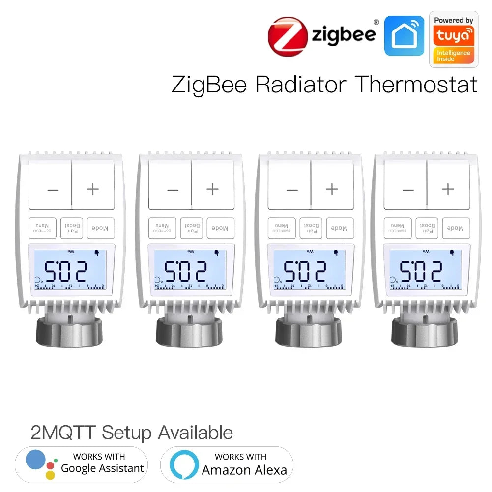 MOES Tuya ZigBee3.0 Radiator Actuator Valve Smart Thermostat Temperature Controller Internal Sensor TRV Voice Control with Alexa