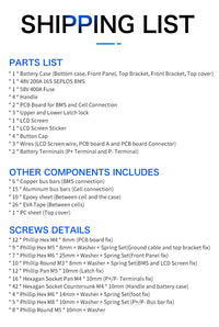 US Stock 3.0 Seplos 51.2V 280AH 310AH 320AH Lifepo4 Battery Kits CAN RS485 BMS 2A Active Balancer DIY Case Home Solar