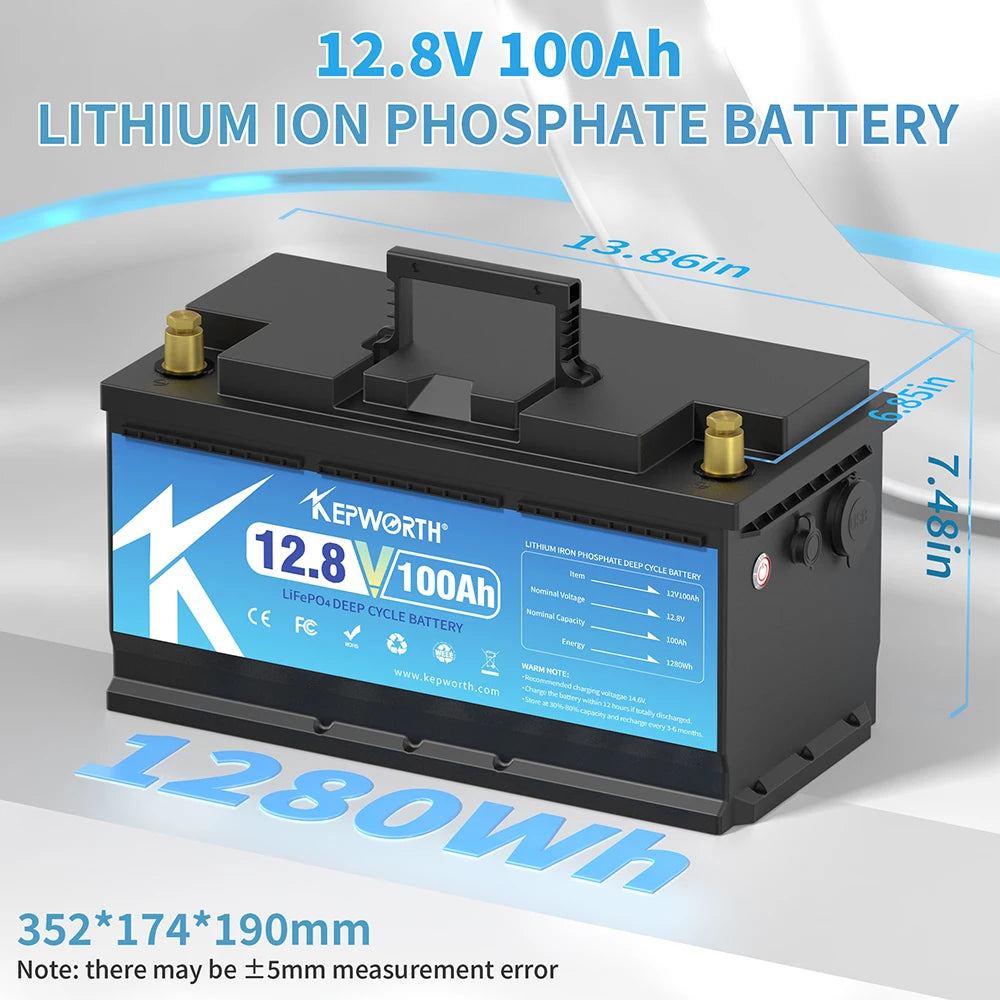 Limited Time Promotion EU Stock 12V Lifepo4 Battery 100Ah 120Ah 200Ah Support  Series/Parallel for RV Marine Trolling Motor