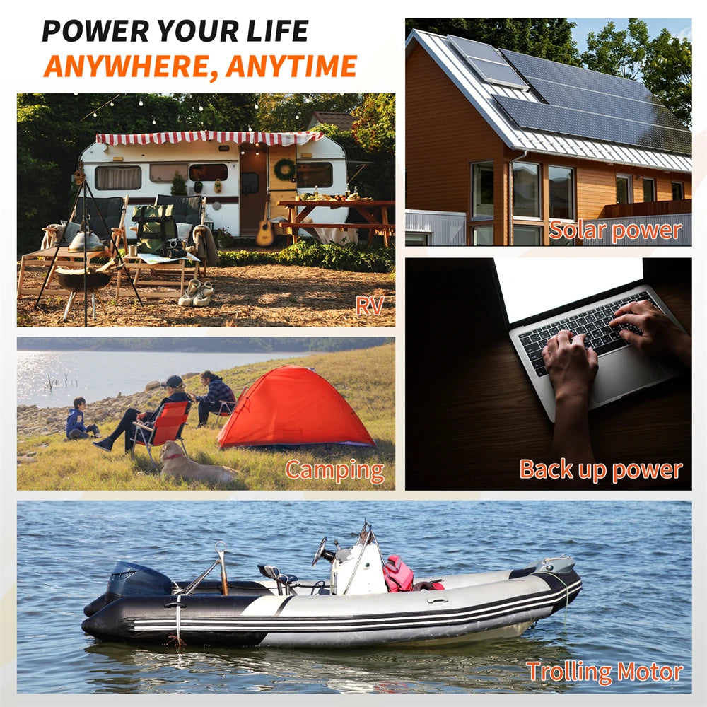 12V 100Ah 140Ah 168Ah 200Ah 300Ah LiFePO4 Battery 12.8V Lithium Iron Phosphate Battery Built-in BMS Deep Cycle for Solar Boat