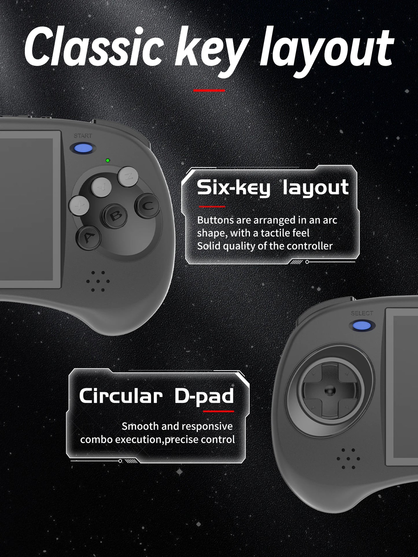 ANBERNIC RG ARC-S/RG ARC-D Retro Handheld Game Console 4.0" Six Button Design Gaming Console Support Wired Handle HD-compatible