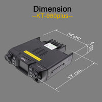 QYT KT-980Plus High Power 50W Dual Band 136-174&400-470MHz 200CH Dual Band Quad Standby Car Mobile Two Way Radio 980plus