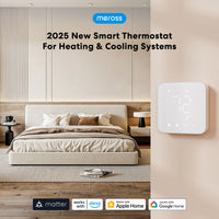 Meross 2025 NEW Matter Smart US 24V Wi-Fi Thermostat Compatible Heating and Cooling Systems Shipping from US