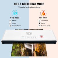 VEVOR 13-inch Laminating Machine 4 Rollers Hot & Cold Thermal Laminator Quick Warm-up Laminating Machine for Home Office School