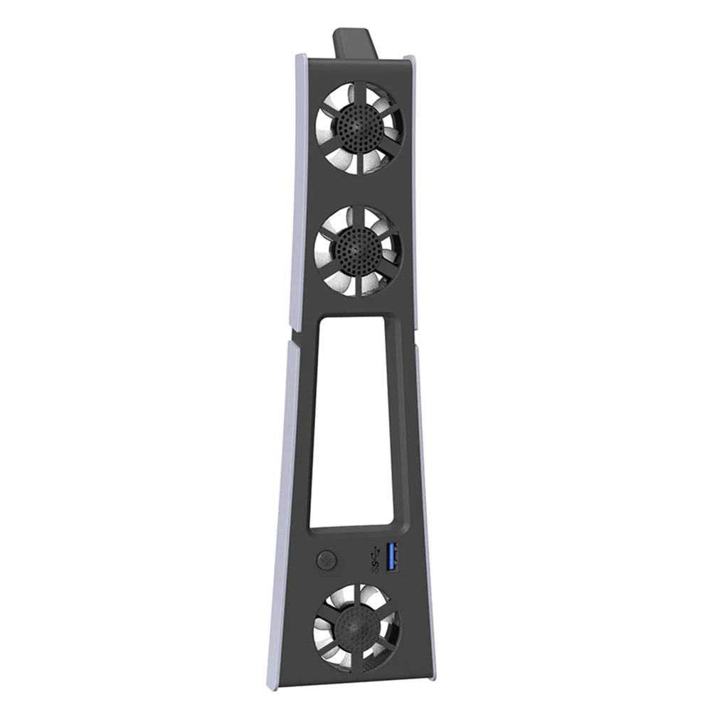 Cooling Fan for PS5 Slim Console(Digital/Disc) with Adjustable Speed Quiet Cooler Fan with LED Lights Efficient Cooling System