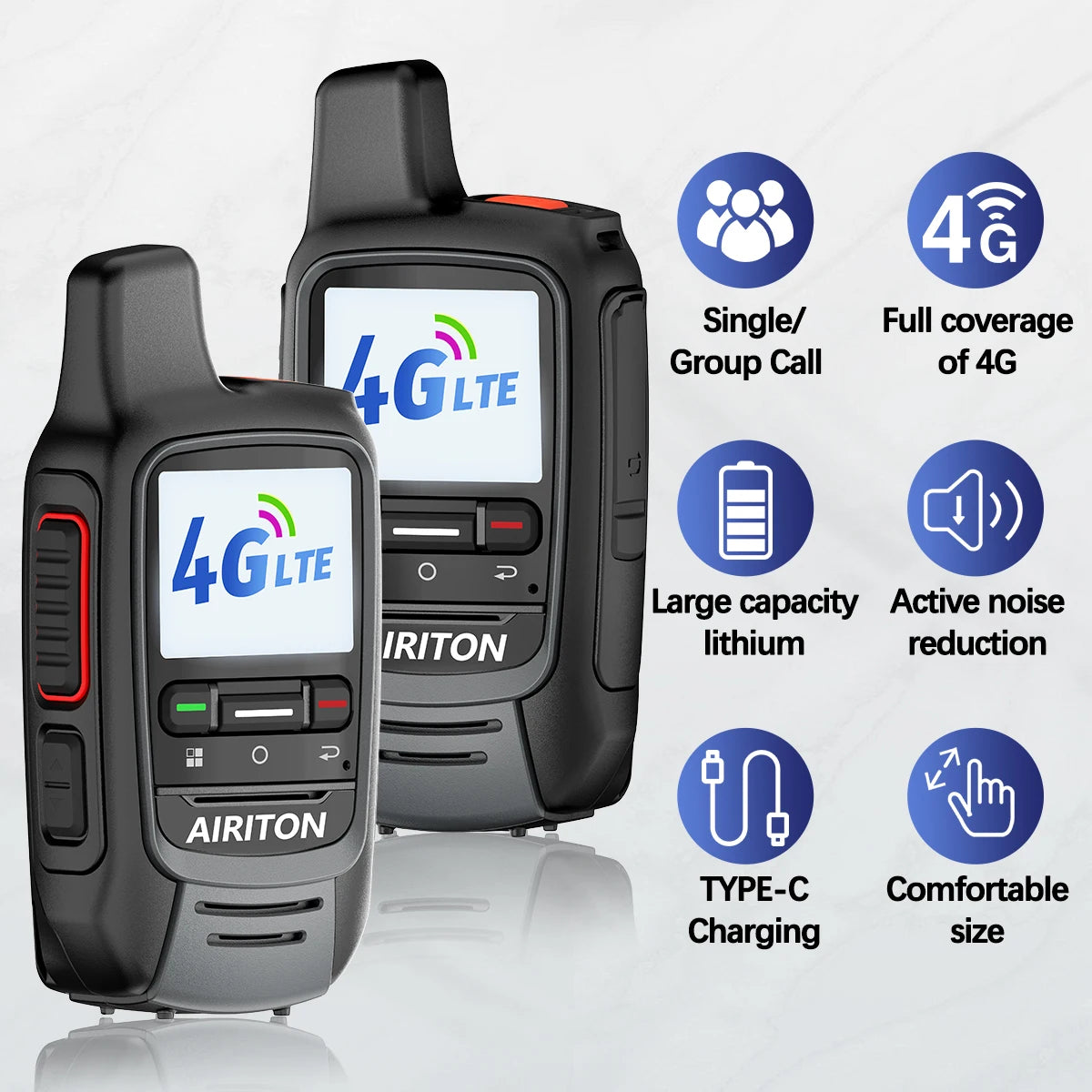 2X AI-G7 Global Network POC Radio Walkie Talkie 4G WiFi Unlimited Range Type-C Long Range Sim Card Two Way Radio for Hunting